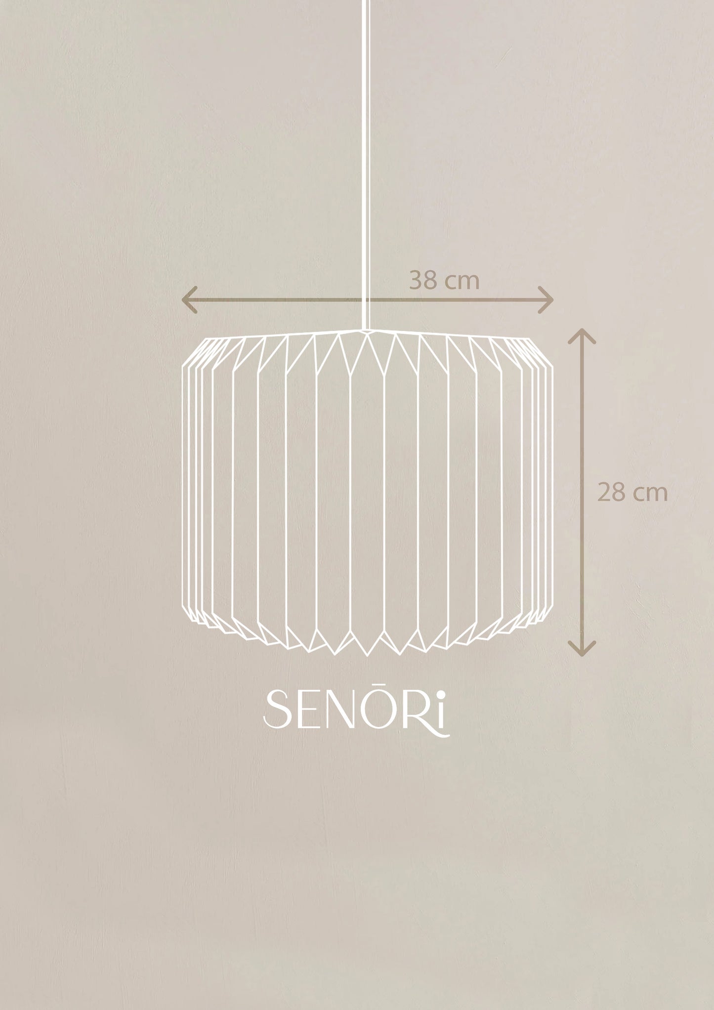 Pleated Lunar Origami Suspension Lamp – Cylindrical Soft Glow Light